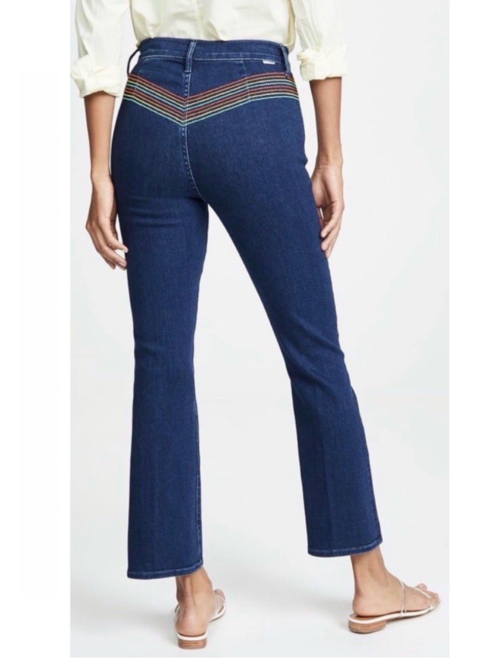 MOTHER Jeans The Smooth Hustler Over the Rainbow High-Rise Blue Size 25